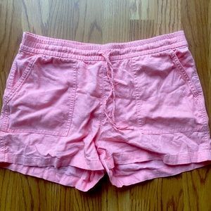 J. Crew linen short, pink, Sz M. Like new